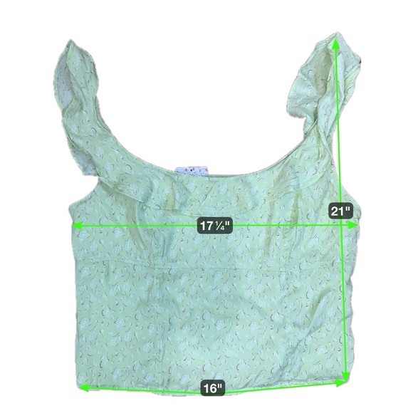 Free People Citrine Combo Ruffle Flutter Sleeve Top Size L - NWT - Picture 13 of 14